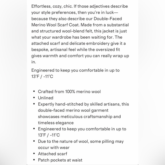 Quince Double-Faced Merino Wool Scarf Coat in Oat - Picture 3 of 7